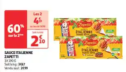 Auchan Supermarché ZAPETTI Sauce italienne offre