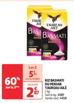 Auchan Supermarché TAUREAU AILÉ Riz basmati du penjab offre