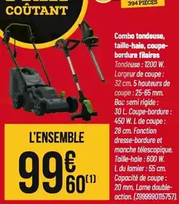 Tridôme Combo tondeuse taille-haie coupe- bordure filaires offre