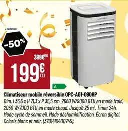 TridÎme Climatiseur mobile réversible opc-a01-090hp offre