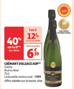 Auchan Supermarché Crémant d'alsace Aop offre