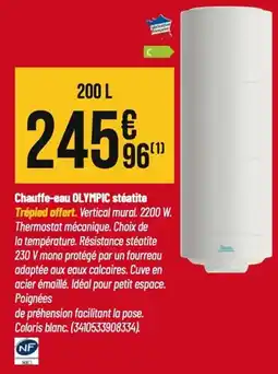 Tridôme Chauffe-eau olympic stéatite offre