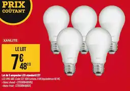 Lot de 5 ampoules led standard e27