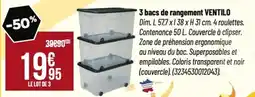 Tridôme 3 bacs de rangement ventilo offre