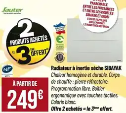 Tridôme Radiateur à inertie sèche sibayak offre