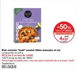 Monoprix Plat cuisiné isali poulet tikka massala et riz offre