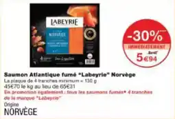 Monoprix Saumon atlantique fumé labeyrie norvège offre