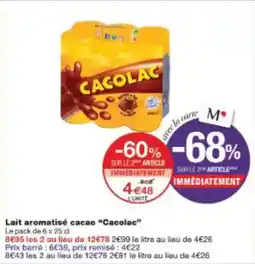 Monoprix Lait aromatisé cacao cacolac offre