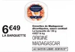 Monoprix Crevettes de madagascar décortiquées sauce cocktail offre