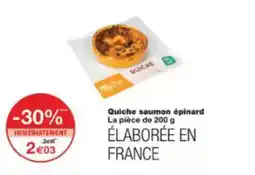 Monoprix Quiche saumon épinard offre