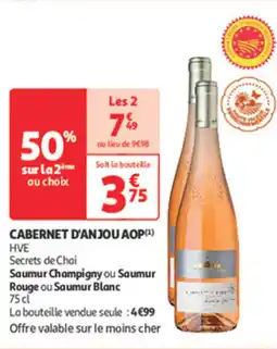 Auchan Supermarché SECRETS DE CHAI Cabernet d'anjou aop hve offre