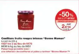 Monoprix Confiture fruits rouges intense bonne maman offre