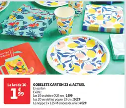 Auchan Supermarché ACTUEL Gobelets carton offre