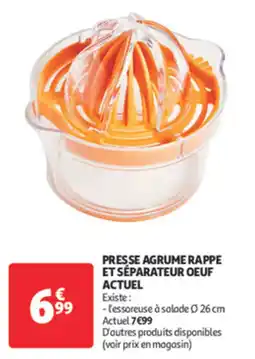 Auchan Supermarché ACTUEL Presse agrume rappe et séparateur oeuf offre