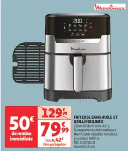 Auchan Supermarché MOULINEX Friteuse sans huile et grill offre