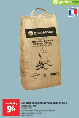 Auchan Supermarché GARDENSTAR Mélange briquettes et charbon de bois offre