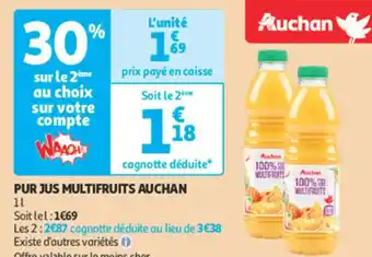 Auchan Supermarché AUCHAN Pur jus multifruits offre