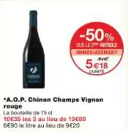 Monoprix A.o.p. chinon champs vignon rouge offre