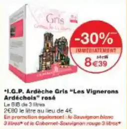 Monoprix I.q.p. ardèche gris les vignerons ardéchois rosé offre