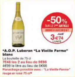 Monoprix A.o.p. luberon la vieille ferme blanc offre
