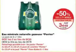 Monoprix Eau minérale naturelle gazeuse perrier offre