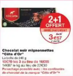 Monoprix Chocolat noir mignonnettes côte d'or offre