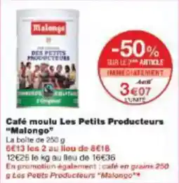 Monoprix Café moulu les petits producteurs malongo offre