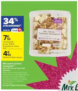 Cora x Carrefour Mini penne tomates mozzarella offre