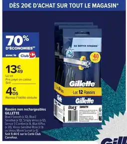 Cora x Carrefour GILLETTE Rasoirs non rechargeables offre