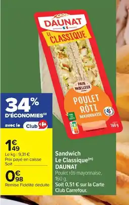 DAUNAT Sandwich Le Classique