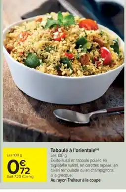 Cora x Carrefour Taboulé à l'orientale offre