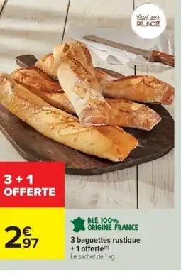 Cora x Carrefour 3 baguettes rustique offre