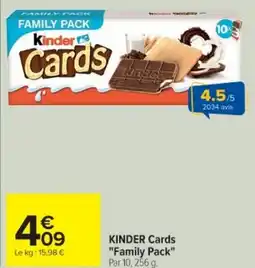 Cora x Carrefour KINDER Cards Family Pack offre