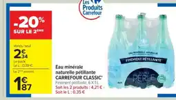 Cora x Carrefour CARREFOUR CLASSIC Eau minérale naturelle pétillante offre