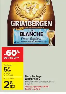 Cora x Carrefour GRIMBERGEN Bière d'Abbaye offre
