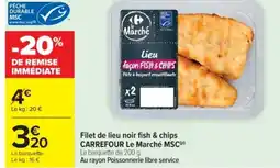 Cora x Carrefour Filet de lieu noir fish & chips offre