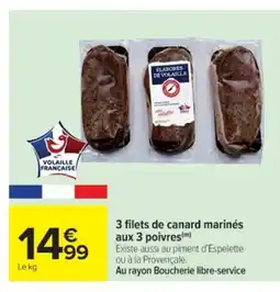 Cora x Carrefour 3 filets de canard marinés aux 3 poivres offre