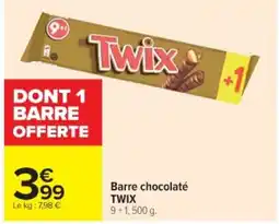 Cora x Carrefour TWIX Barre chocolaté offre