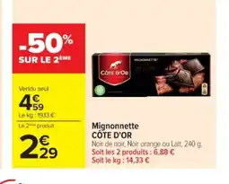 Cora x Carrefour CÔTE D'OR Mignonnette offre