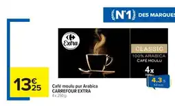 Cora x Carrefour CARREFOUR EXTRA Café moulu pur Arabica offre