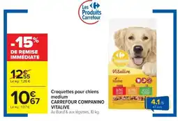 Cora x Carrefour CARREFOUR COMPANINO VITALIVE Croquettes pour chiens offre