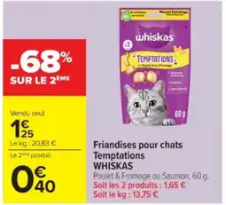 Cora x Carrefour WHISKAS Friandises pour chats Temptations offre