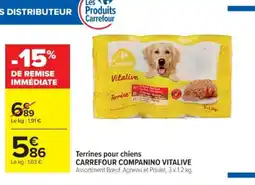 Cora x Carrefour CARREFOUR COMPANINO VITALIVE Terrines pour chiens offre