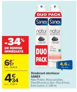 Cora x Carrefour SANEX Déodorant atomiseur offre