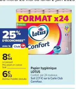 Cora x Carrefour LOTUS Papier hygiénique offre