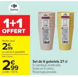 Cora x Carrefour Set de 6 gobelets offre