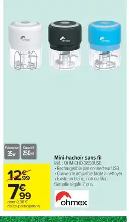 Cora x Carrefour Mini-hachoir sans fil offre