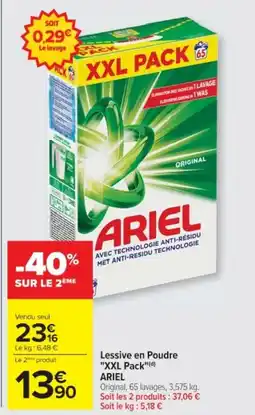 Cora x Carrefour ARIEL Lessive en Poudre XXL Pack offre