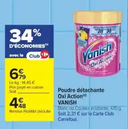 Cora x Carrefour VANISH Poudre détachante Oxi Action offre