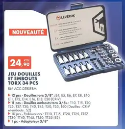 Autodistribution Jeu douilles et embouts torx 34 pcs offre